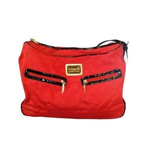 Betsey Johnson Betseyville‎ Quilted Red Carry On Travel Plane Night Bag Duffle